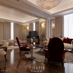 Thiết kế nội thất phòng ngủ đẹp phong cách tân cổ điển tinh tế NT2338