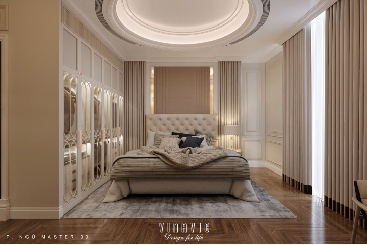 Mẫu nội thất phòng ngủ sang trọng phong cách Neo Classic NT2340