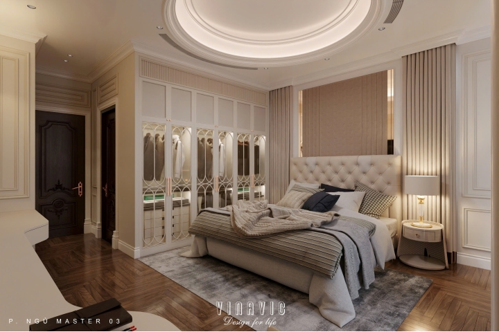 Mẫu nội thất phòng ngủ sang trọng phong cách Neo Classic NT2340
