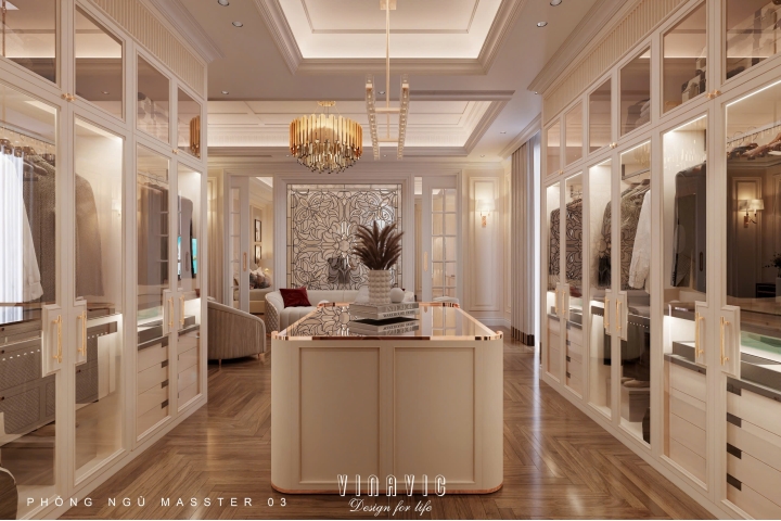 Mẫu nội thất phòng ngủ sang trọng phong cách Neo Classic NT2340