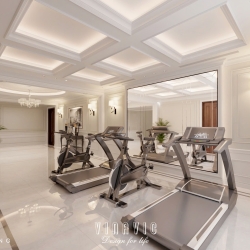 Mẫu thiết kế sảnh biệt thự đẹp phong cách tân cổ điển NT2342