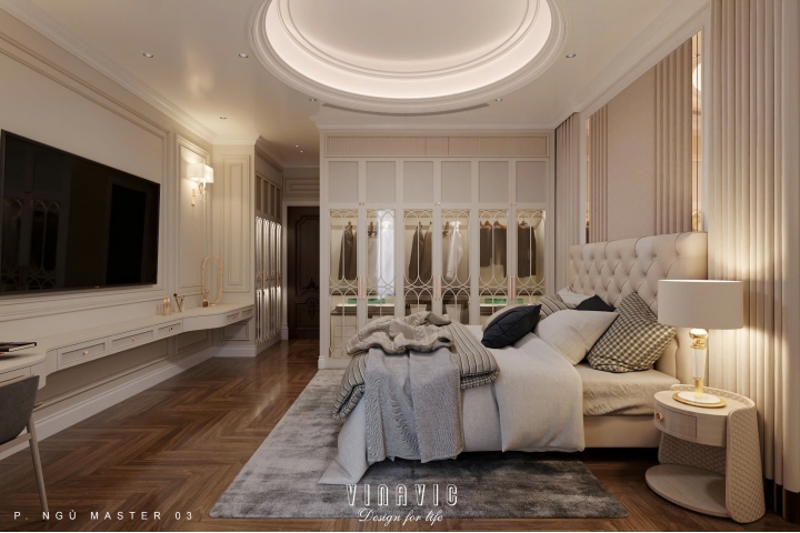 Mẫu nội thất biệt thự tân cổ điển đẹp sang trọng tinh tế NT2343