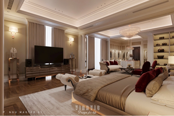 Mẫu nội thất biệt thự tân cổ điển đẹp sang trọng tinh tế NT2343