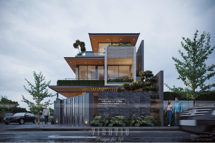 Biệt thự hiện đại 3 tầng 150m² (9x17m) 2 mặt tiền đẳng cấp BT2401