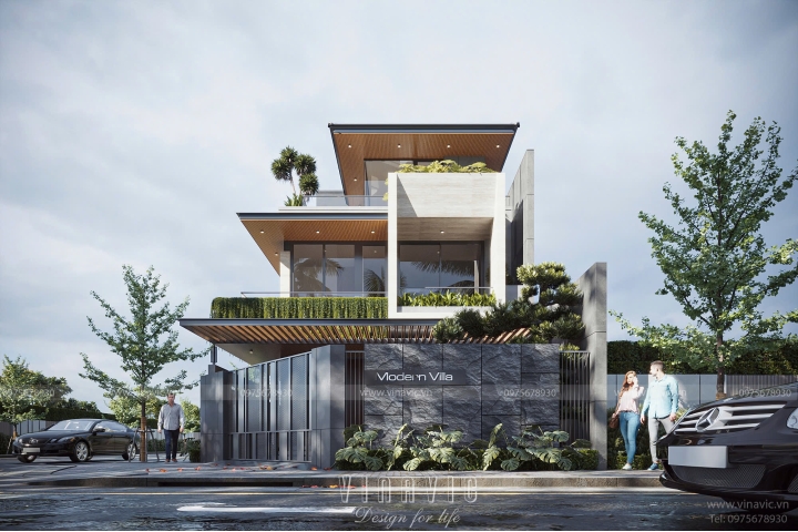 Biệt thự hiện đại 3 tầng 150m² (9x17m) 2 mặt tiền đẳng cấp BT2401