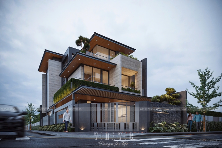 Biệt thự hiện đại 3 tầng 150m² (9x17m) 2 mặt tiền đẳng cấp BT2401