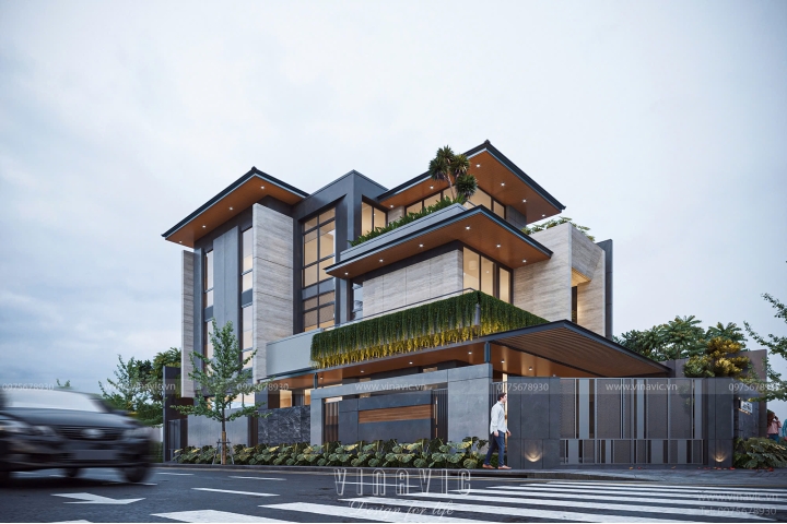 Biệt thự hiện đại 3 tầng 150m² (9x17m) 2 mặt tiền đẳng cấp BT2401