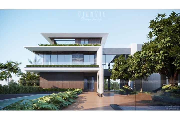 Thiết kế biệt thự hiện đại 3 tầng 1400m² Hien Modern Villa (29x48m) BT2402