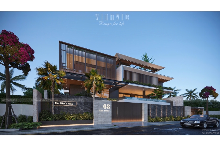 Thiết kế biệt thự hiện đại 3 tầng 1400m² Hien Modern Villa (29x48m) BT2402