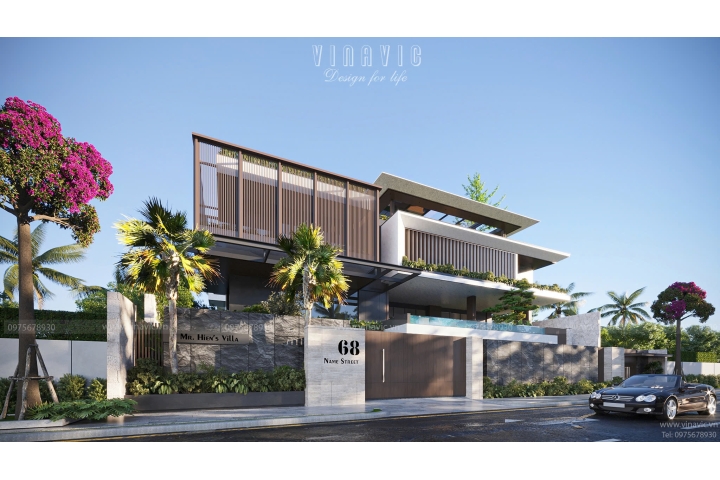 Thiết kế biệt thự hiện đại 3 tầng 1400m² Hien Modern Villa (29x48m) BT2402
