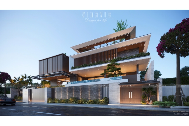 Thiết kế biệt thự hiện đại 3 tầng 1400m² Hien Modern Villa (29x48m) BT2402