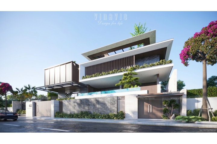 Thiết kế biệt thự hiện đại 3 tầng 1400m² Hien Modern Villa (29x48m) BT2402