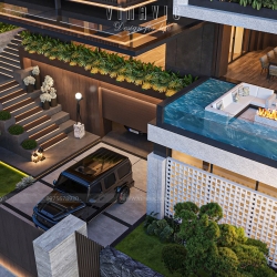 Thiết kế biệt thự hiện đại 3 tầng 1400m² Hien Modern Villa (29x48m) BT2402