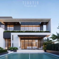 Thiết kế biệt thự hiện đại 3 tầng 1400m² Hien Modern Villa (29x48m) BT2402