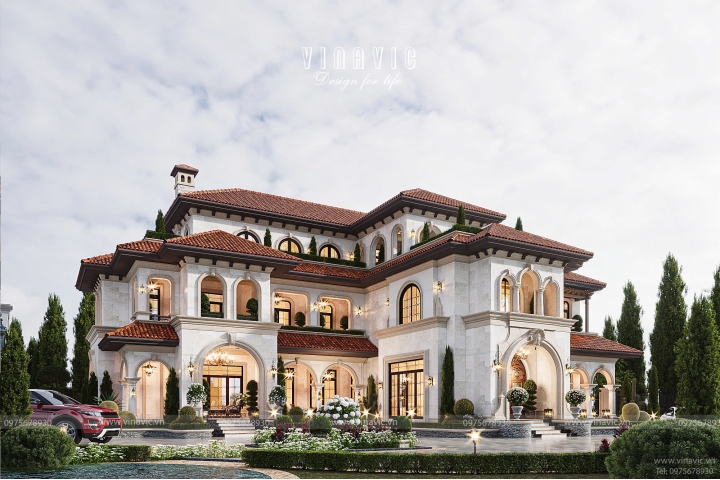 Biệt thự cao cấp Địa Trung Hải 3 tầng 1 hầm 500m2 (25x20m) BT2406