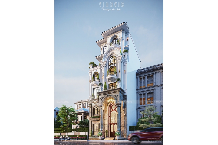 Thiết kế biệt thự 6 tầng tân cổ điển sang trọng 170m2 (9x19m) BT2407