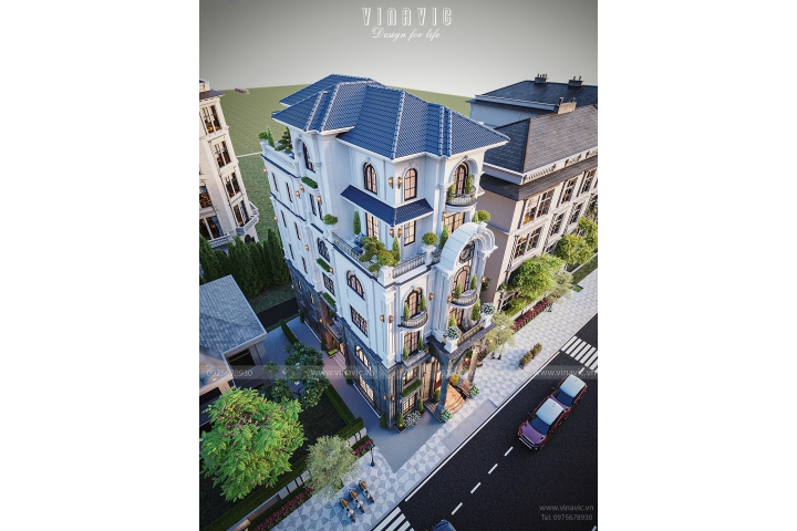 Thiết kế biệt thự 6 tầng tân cổ điển sang trọng 170m2 (9x19m) BT2407