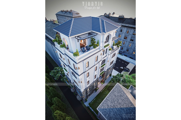 Thiết kế biệt thự 6 tầng tân cổ điển sang trọng 170m2 (9x19m) BT2407