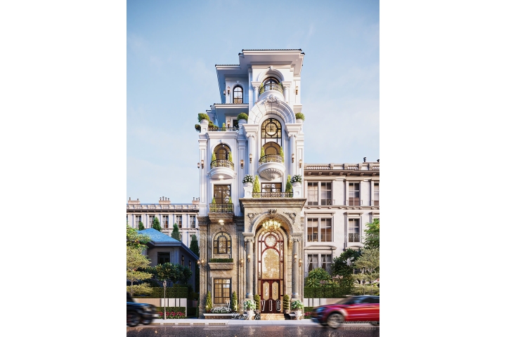 Thiết kế biệt thự 6 tầng tân cổ điển sang trọng 170m2 (9x19m) BT2407