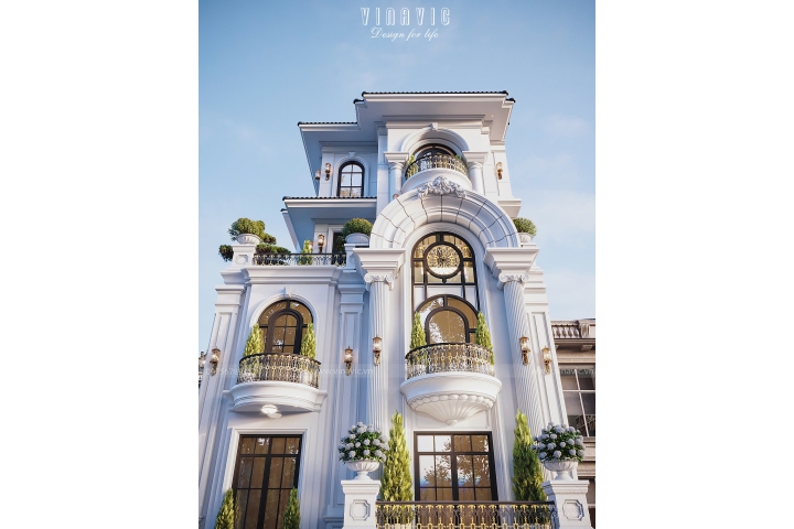 Thiết kế biệt thự 6 tầng tân cổ điển sang trọng 170m2 (9x19m) BT2407