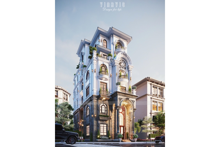 Thiết kế biệt thự 6 tầng tân cổ điển sang trọng 170m2 (9x19m) BT2407