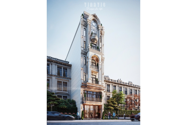 Nhà phố tân cổ điển 6 tầng mặt tiền 6m x 20m kết hợp kinh doanh NP2356