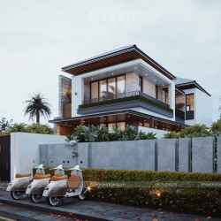 Mẫu thiết kế biệt thự chữ L 2 tầng 4 phòng ngủ hiện đại 10x15m BT2410