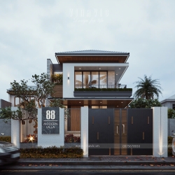 Mẫu thiết kế biệt thự chữ L 2 tầng 4 phòng ngủ hiện đại 10x15m BT2410