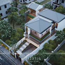 Mẫu thiết kế biệt thự chữ L 2 tầng 4 phòng ngủ hiện đại 10x15m BT2410