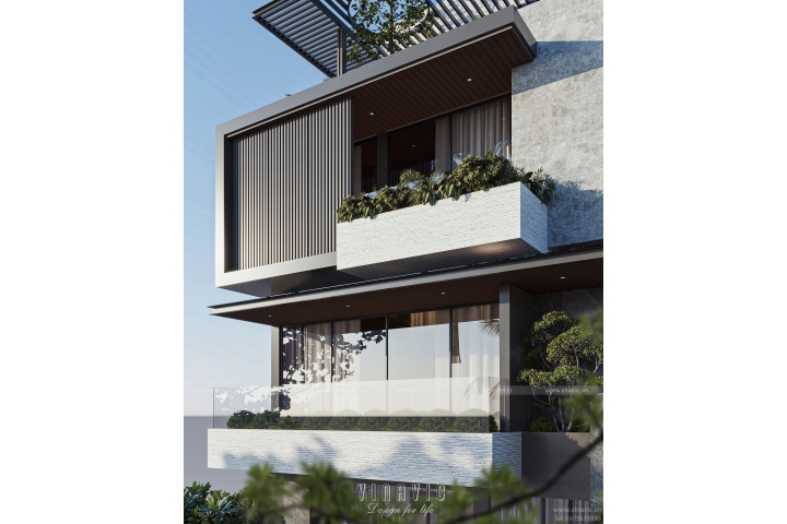 Thiết kế biệt thự 6 tầng hiện đại đương đại sang trọng 8x21m (168m2) BT2411