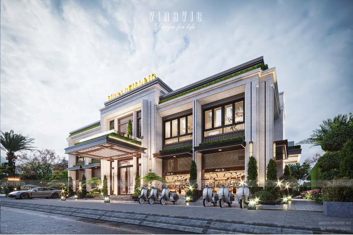 Tòa nhà văn phòng điều hành hiện đại 2 tầng 24x17m Libra Building DATM2336