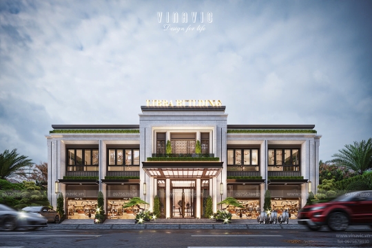 Tòa nhà văn phòng điều hành hiện đại 2 tầng 24x17m Libra Building DATM2336