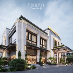 Tòa nhà văn phòng điều hành hiện đại 2 tầng 24x17m Libra Building DATM2336