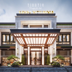 Tòa nhà văn phòng điều hành hiện đại 2 tầng 24x17m Libra Building DATM2336