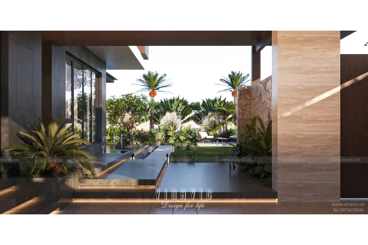 Thiết kế biệt thự đẹp hiện đại 3 tầng mái bằng 16x13m (208m2) BT2412