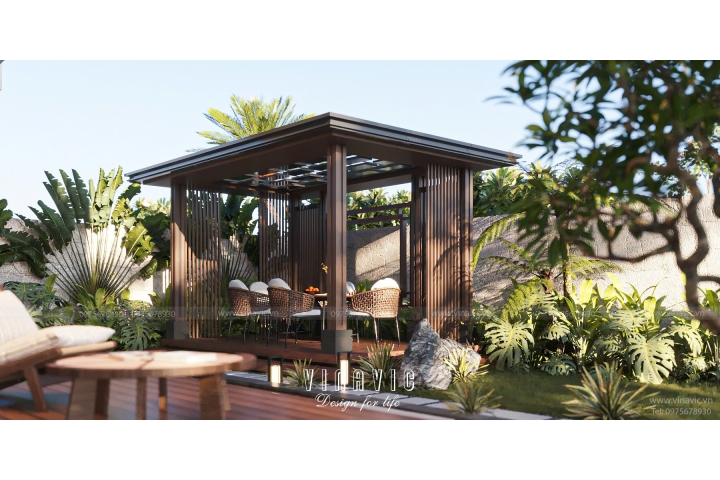 Thiết kế biệt thự đẹp hiện đại 3 tầng mái bằng 16x13m (208m2) BT2412