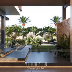 Thiết kế biệt thự đẹp hiện đại 3 tầng mái bằng 16x13m (208m2) BT2412