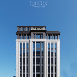 Thiết kế tòa nhà văn phòng hiện đại kết hợp ở 9 tầng 1 tum 19x15m DATM2337