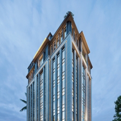 Thiết kế tòa nhà văn phòng hiện đại kết hợp ở 9 tầng 1 tum 19x15m DATM2337