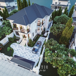 Mẫu biệt thự 2 tầng mái nhật tân cổ điển 4 phòng ngủ 13 x 18m (234m2) BT2413