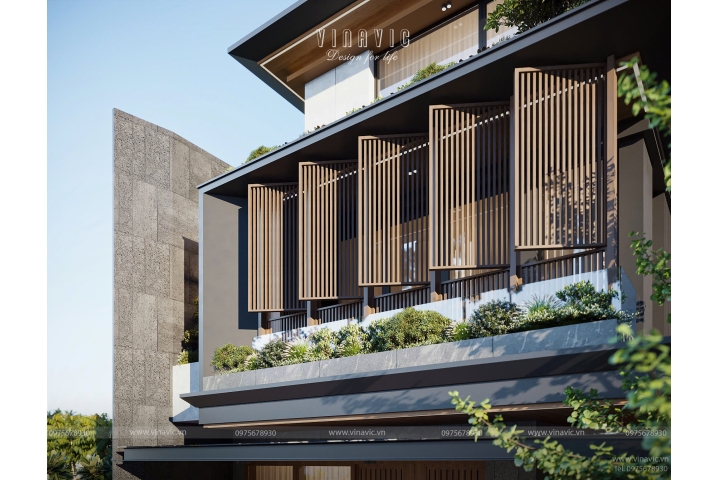 Mẫu thiết kế biệt thự 3 tầng 200m2 hiện đại mặt tiền 10x20m BT2414