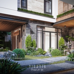 Mẫu thiết kế sân vườn biệt thự phố đẹp hiện đại TCSV2003