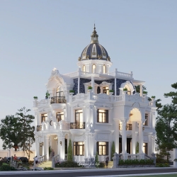 Mẫu biệt thự tân cổ điển châu Âu phong cách lâu đài Pháp 13mx13m BT2415