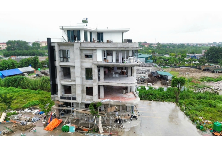 Thi công biệt thự 4 tầng 1 tum hiện đại 240m2 (CĐT: Mr Đại - Hưng Yên) BT2255