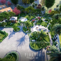 Thiết kế sân vườn biệt thự nghỉ dưỡng 1 tầng mái nhật TCSV2004