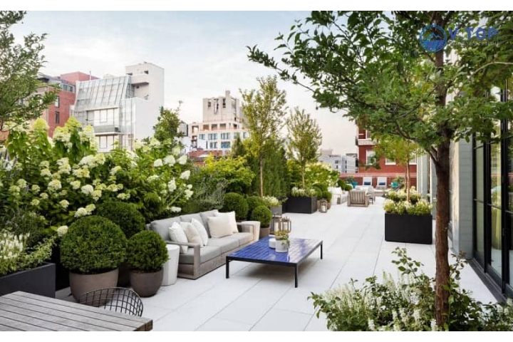 Thiết kế thi công tiểu cảnh sân thượng biệt thự nhà phố đẹp TCSV2005