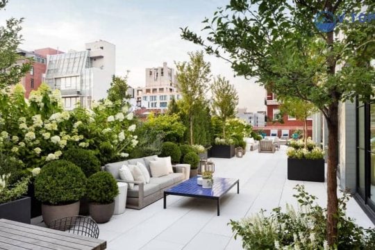 Thiết kế thi công tiểu cảnh sân thượng biệt thự nhà phố đẹp TCSV2005