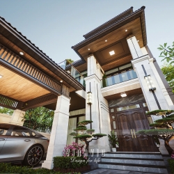 Biệt thự 3 tầng hiện đại mái nhật 5 phòng ngủ 216m2 (9m x 24m) BT2417