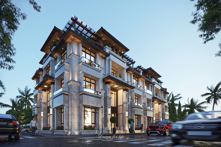 Thiết kế biệt thự phố 5 tầng hiện đại 2 mặt tiền đẳng cấp 275m2 BT2418