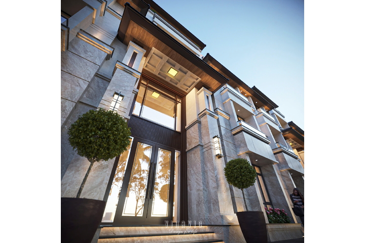 Thiết kế biệt thự phố 5 tầng hiện đại 2 mặt tiền đẳng cấp 275m2 BT2418